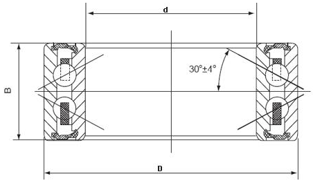 rolamento do compressor da condição do ar do rolamento de esferas da fileira do dobro 4608-9AC2RS auto 0